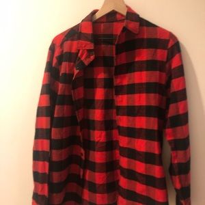 red and black plaid mens buttondown